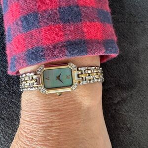 Seiko Stainless Steel and Gold Watch with Mother of Pearl Face